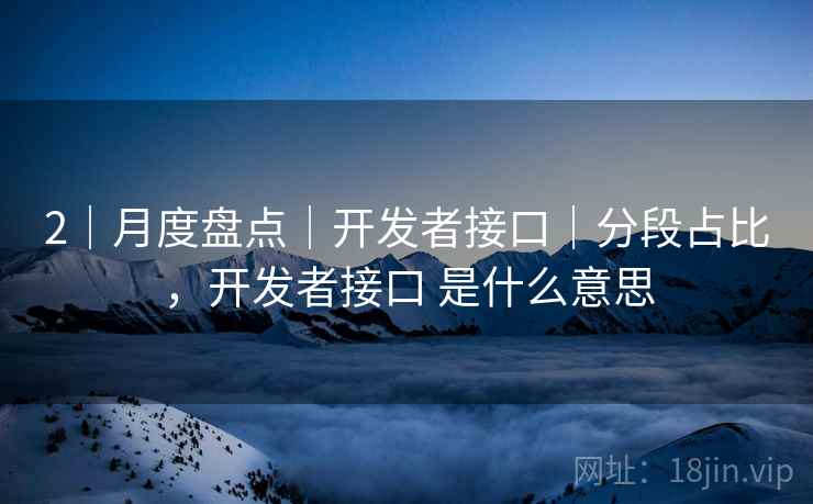 2｜月度盘点｜开发者接口｜分段占比，开发者接口 是什么意思