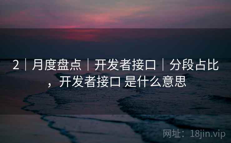2｜月度盘点｜开发者接口｜分段占比，开发者接口 是什么意思